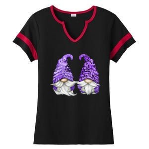 Floral Purple Valentine Gnomes For Mom Gift Cute Valentines Day Gift Ladies Halftime Notch Neck Tee