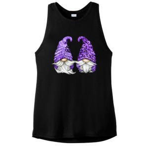 Floral Purple Valentine Gnomes For Mom Gift Cute Valentines Day Gift Ladies PosiCharge Tri-Blend Wicking Tank