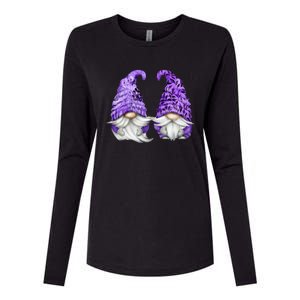 Floral Purple Valentine Gnomes For Mom Gift Cute Valentines Day Gift Womens Cotton Relaxed Long Sleeve T-Shirt