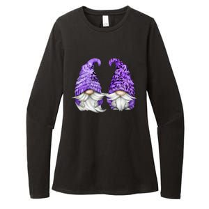 Floral Purple Valentine Gnomes For Mom Gift Cute Valentines Day Gift Womens CVC Long Sleeve Shirt