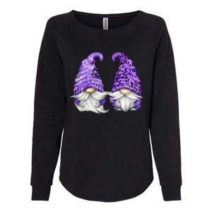 Floral Purple Valentine Gnomes For Mom Gift Cute Valentines Day Gift Womens California Wash Sweatshirt