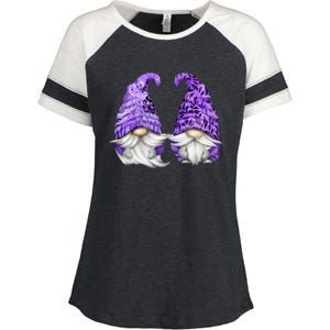 Floral Purple Valentine Gnomes For Mom Gift Cute Valentines Day Gift Enza Ladies Jersey Colorblock Tee