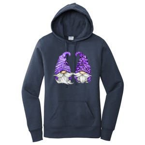 Floral Purple Valentine Gnomes For Mom Gift Cute Valentines Day Gift Women's Pullover Hoodie