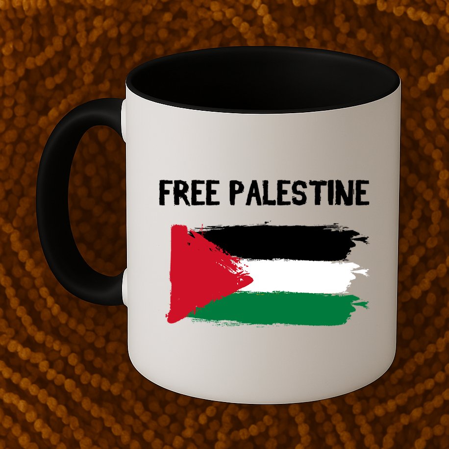 Free Palestine Vintage Distressed Palestinian Flag Gift Mug