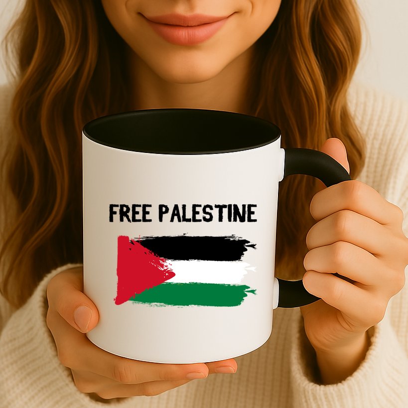 Free Palestine Vintage Distressed Palestinian Flag Gift Mug