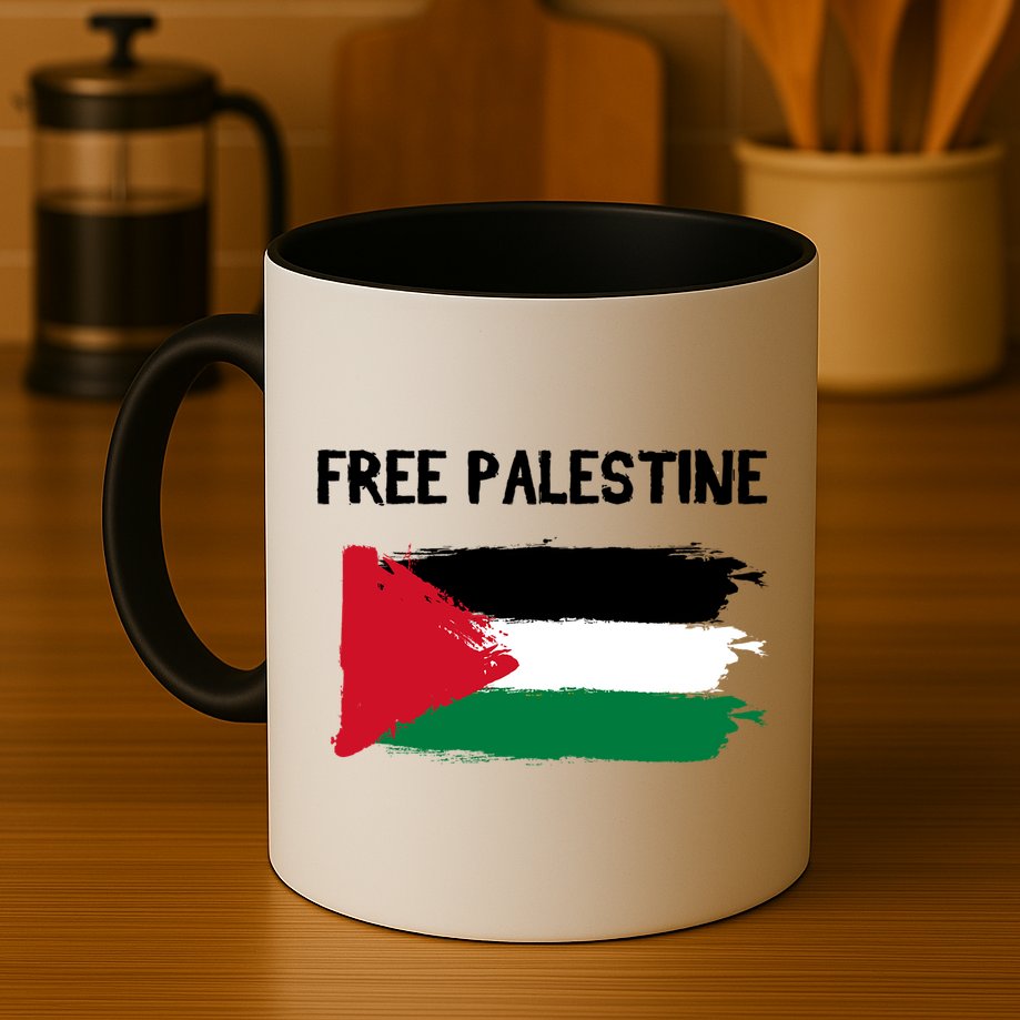 Free Palestine Vintage Distressed Palestinian Flag Gift Mug