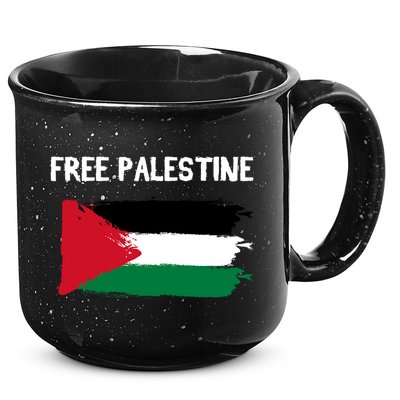 Free Palestine Vintage Distressed Palestinian Flag Gift 15oz Campfire Ceramic Mug