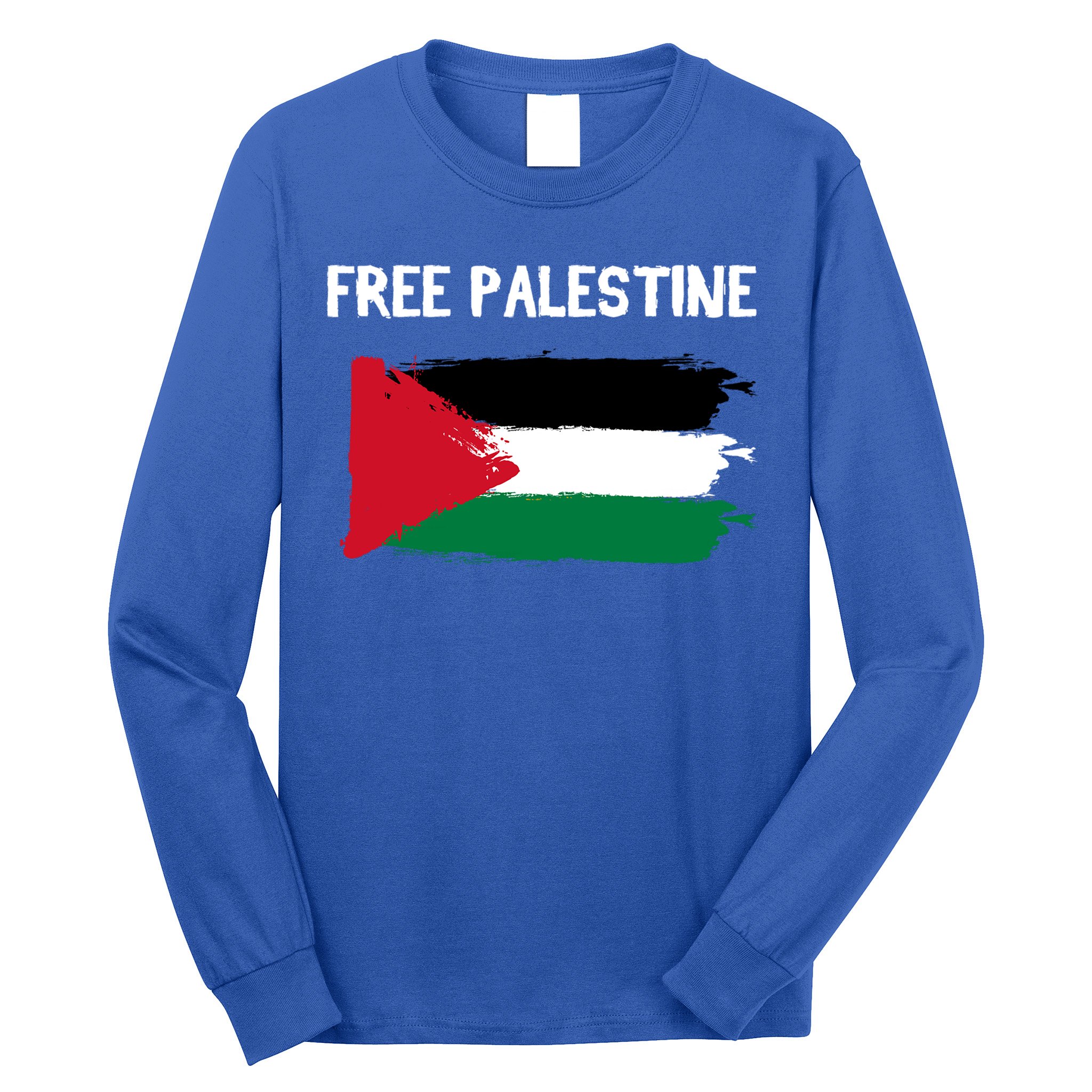 Free Palestine Vintage Distressed Palestinian Flag Gift Long Sleeve Shirt