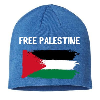 Free Palestine Vintage Distressed Palestinian Flag Gift Sustainable Beanie