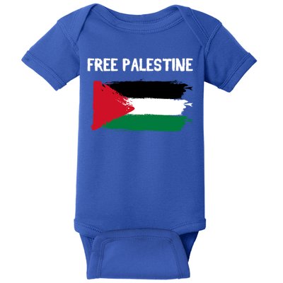 Free Palestine Vintage Distressed Palestinian Flag Gift Baby Bodysuit