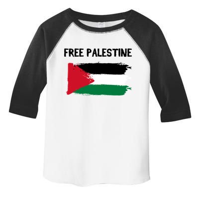 Free Palestine Vintage Distressed Palestinian Flag Gift Toddler Fine Jersey T-Shirt