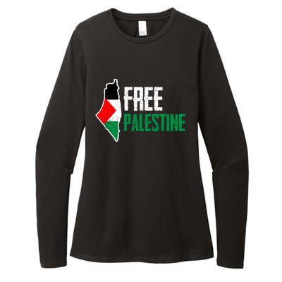 Free Palestine Vintage Distressed Palestinian Cute Gift Womens CVC Long Sleeve Shirt