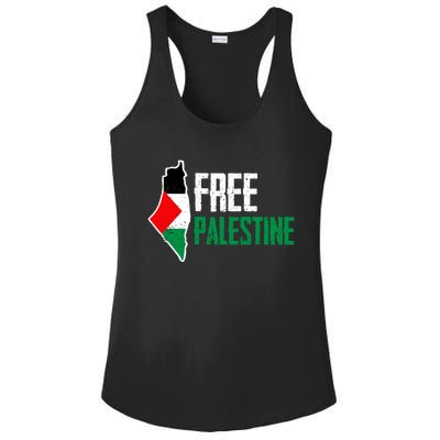 Free Palestine Vintage Distressed Palestinian Cute Gift Ladies PosiCharge Competitor Racerback Tank