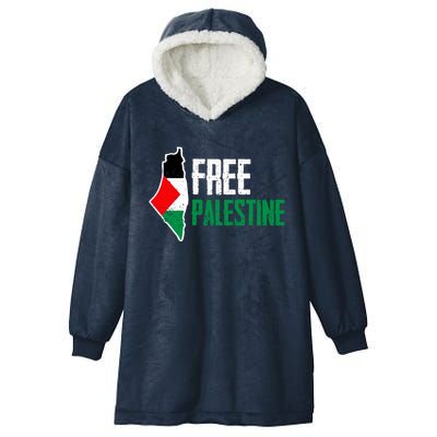 Free Palestine Vintage Distressed Palestinian Cute Gift Hooded Wearable Blanket