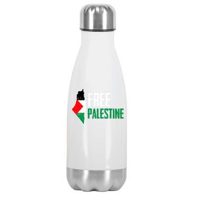 Free Palestine Vintage Distressed Palestinian Cute Gift Stainless Steel Insulated Water Bottle