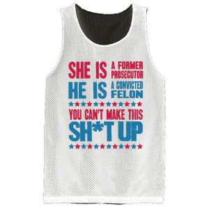 Former Prosecutor Vs Felon Pro Kamala Harris 2024 President Mesh Reversible Basketball Jersey Tank