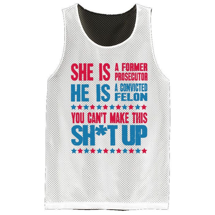 Former Prosecutor Vs Felon Pro Kamala Harris 2024 President Mesh Reversible Basketball Jersey Tank