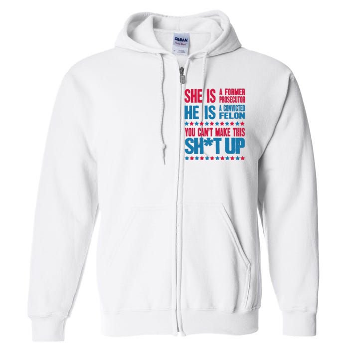 Former Prosecutor Vs Felon Pro Kamala Harris 2024 President Full Zip Hoodie