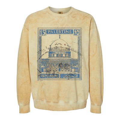 Free Palestine Vintage Stamp Stand For Peace Middle East Colorblast Crewneck Sweatshirt