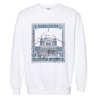 Free Palestine Vintage Stamp Stand For Peace Middle East Garment-Dyed Sweatshirt