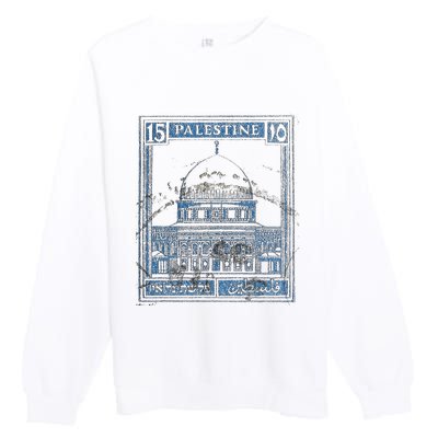 Free Palestine Vintage Stamp Stand For Peace Middle East Premium Crewneck Sweatshirt