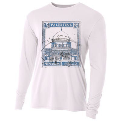 Free Palestine Vintage Stamp Stand For Peace Middle East Cooling Performance Long Sleeve Crew