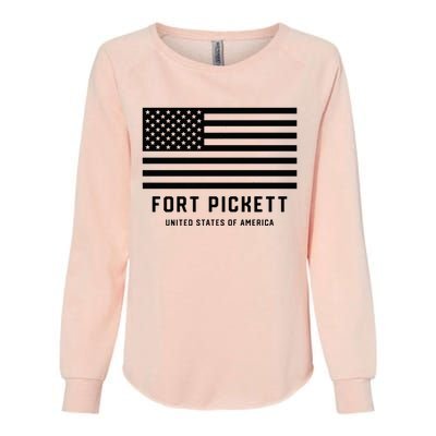 Fort Pickett Virginia USA Military American Flag Womens California Wash Sweatshirt