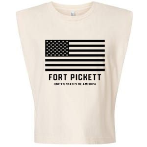 Fort Pickett Virginia USA Military American Flag Garment-Dyed Women's Muscle Tee