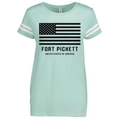 Fort Pickett Virginia USA Military American Flag Enza Ladies Jersey Football T-Shirt