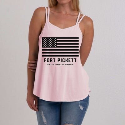 Fort Pickett Virginia USA Military American Flag Women's Strappy Tank