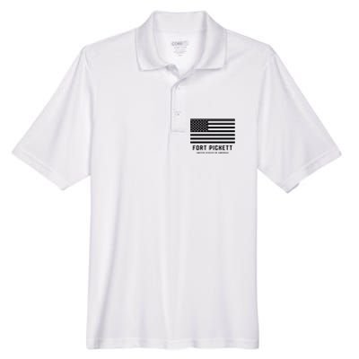 Fort Pickett Virginia USA Military American Flag Men's Origin Performance Piqué Polo