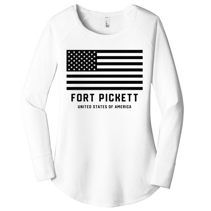 Fort Pickett Virginia USA Military American Flag Women's Perfect Tri Tunic Long Sleeve Shirt