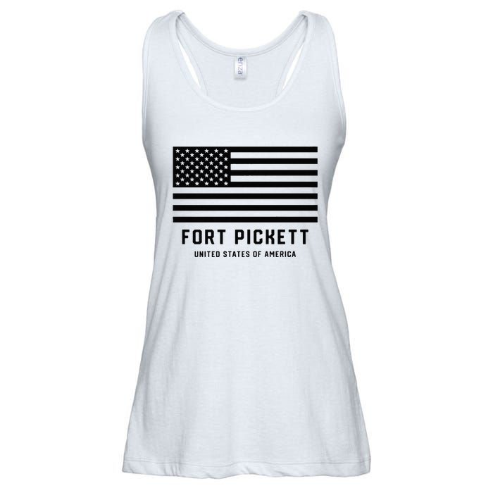 Fort Pickett Virginia USA Military American Flag Ladies Essential Flowy Tank