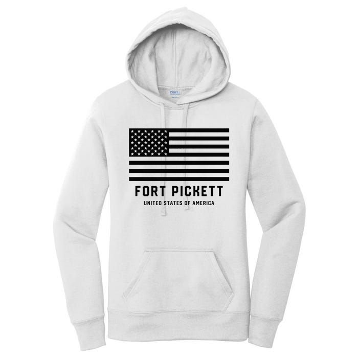 Fort Pickett Virginia USA Military American Flag Women's Pullover Hoodie