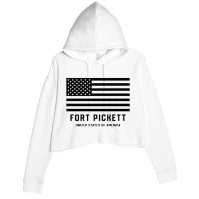 Fort Pickett Virginia USA Military American Flag Crop Fleece Hoodie