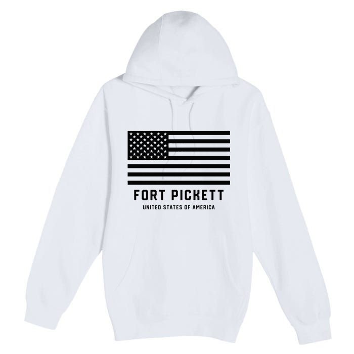 Fort Pickett Virginia USA Military American Flag Premium Pullover Hoodie