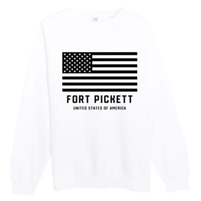 Fort Pickett Virginia USA Military American Flag Premium Crewneck Sweatshirt