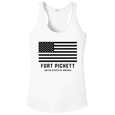 Fort Pickett Virginia USA Military American Flag Ladies PosiCharge Competitor Racerback Tank