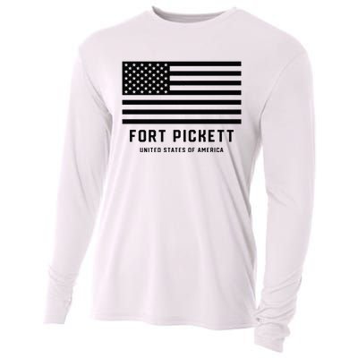 Fort Pickett Virginia USA Military American Flag Cooling Performance Long Sleeve Crew