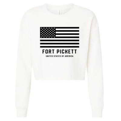 Fort Pickett Virginia USA Military American Flag Cropped Pullover Crew