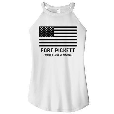 Fort Pickett Virginia USA Military American Flag Women's Perfect Tri Rocker Tank