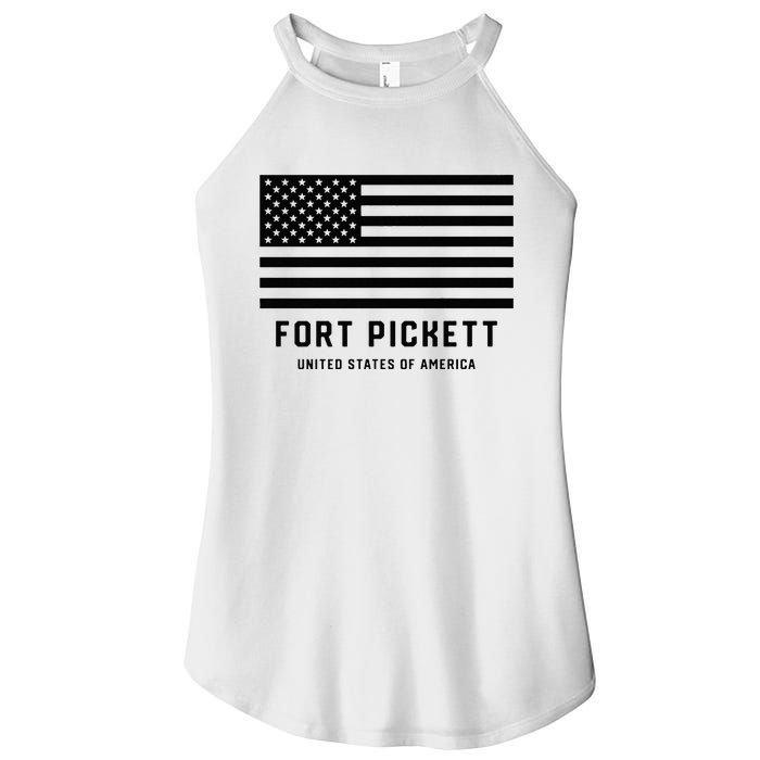 Fort Pickett Virginia USA Military American Flag Women's Perfect Tri Rocker Tank