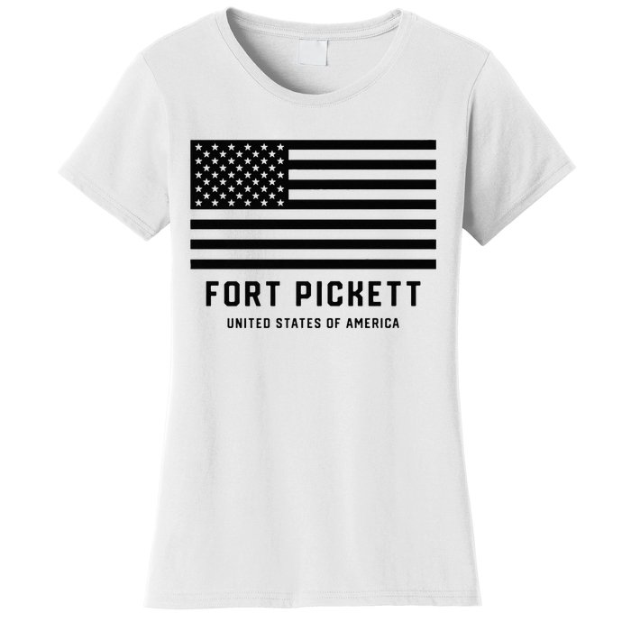 Fort Pickett Virginia USA Military American Flag Women's T-Shirt