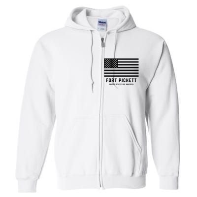 Fort Pickett Virginia USA Military American Flag Full Zip Hoodie