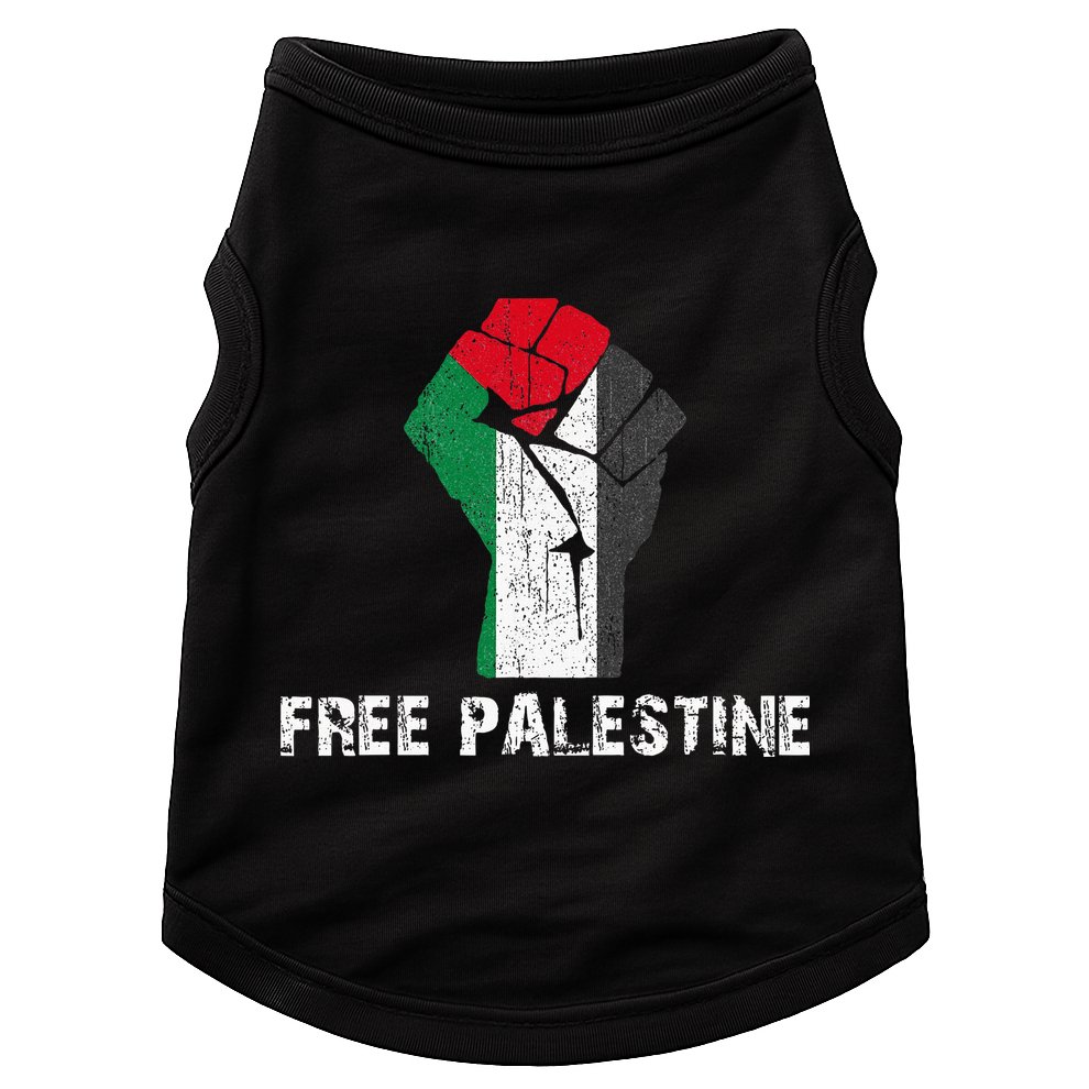 Free Palestine Vintage Retro Palestine Fist Doggie Tank