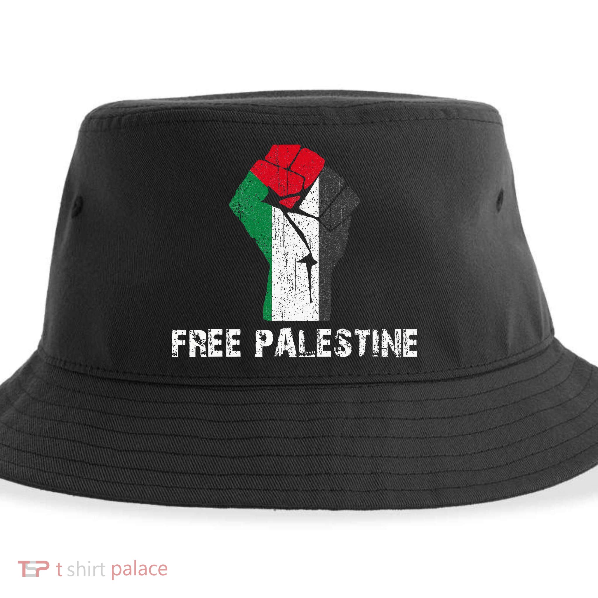 Free Palestine Vintage Retro Palestine Fist Sustainable Bucket Hat