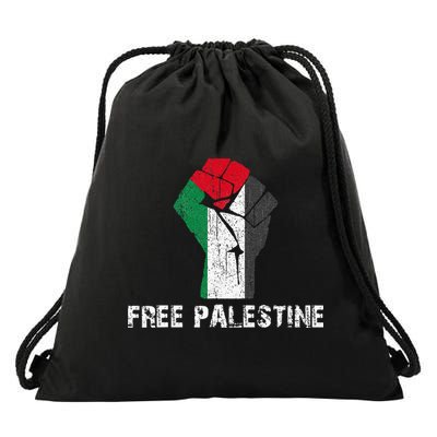 Free Palestine Vintage Retro Palestine Fist Drawstring Bag