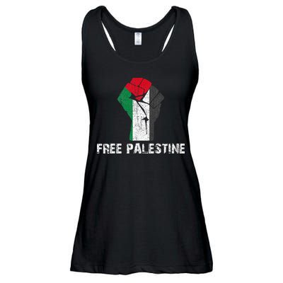 Free Palestine Vintage Retro Palestine Fist Ladies Essential Flowy Tank