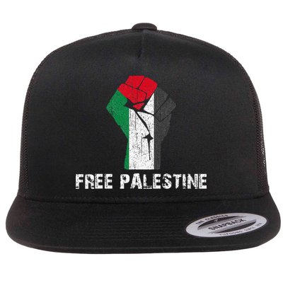 Free Palestine Vintage Retro Palestine Fist Flatbill Hat
