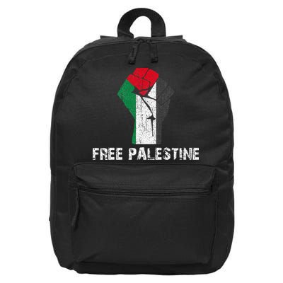 Free Palestine Vintage Retro Palestine Fist 16 in Basic Backpack